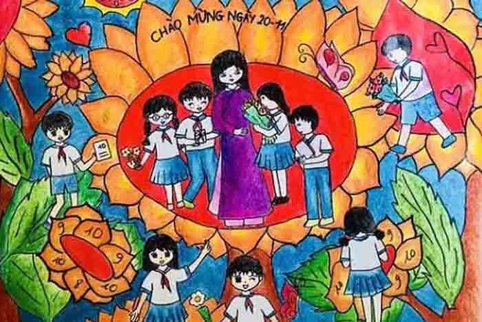 tranh vẽ 20/11 ảnh 8