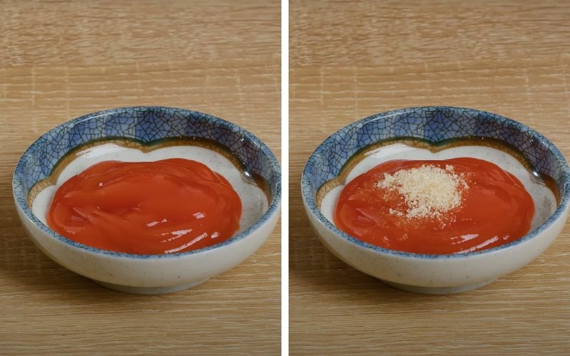 Pha nước chấm trứng chiên ngải cứu