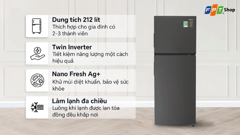 tủ lạnh Aqua 2 cánh (hình 5)