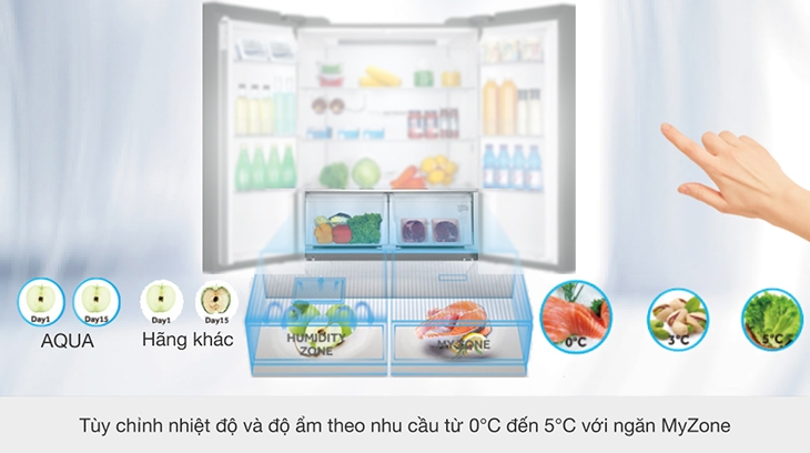 tủ lạnh có ngăn tùy chỉnh nhiệt độ 2