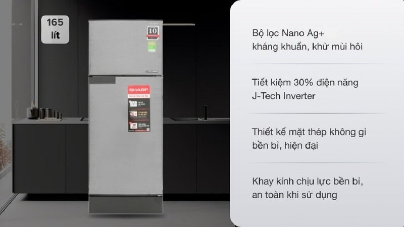 tu lanh mini 2 cua sharp inverter 165l