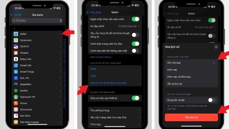 Xóa lịch sử duyệt web