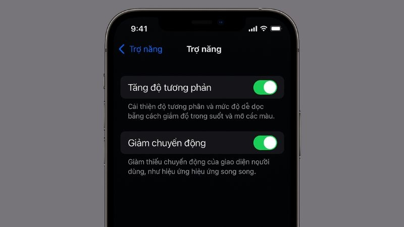 Bật tính năng giảm chuyển động