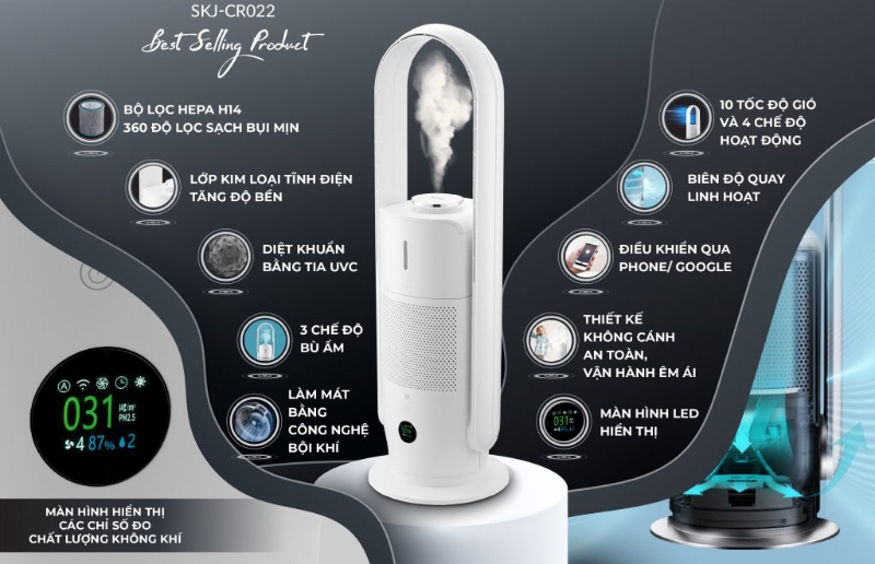 Quạt không cánh lọc không khí tạo ẩm U ULTTY SKJ-CR022 - hình 1