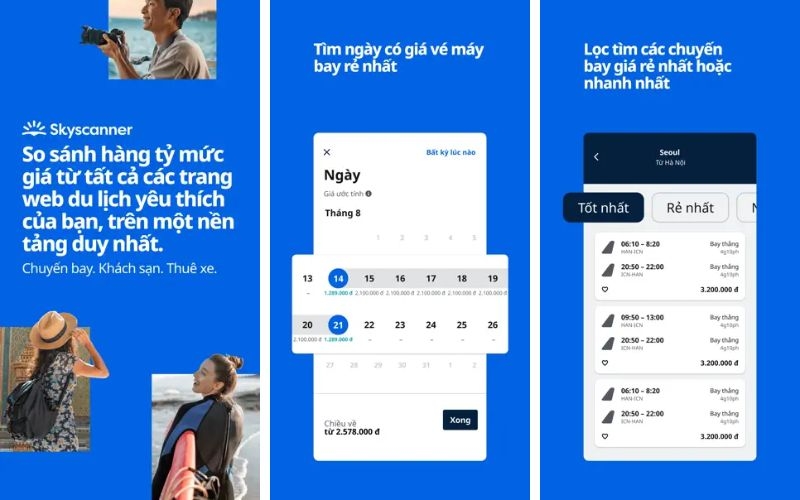 Skyscanner - Ứng dụng săn vé máy bay cho người thích đi du lịch