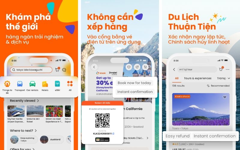 Klook - Ứng dụng cho người thích du lịch tự túc