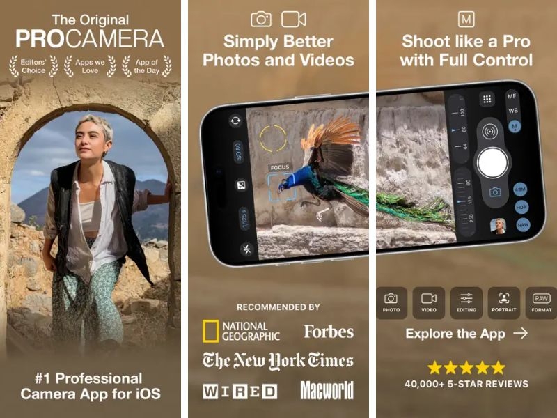 ứng dụng chụp ảnh RAW tốt nhất cho iPhone - ProCamera Professional Camera