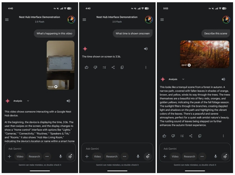 Ứng dụng Gemini bổ sung tính năng tải lên và phân tích video