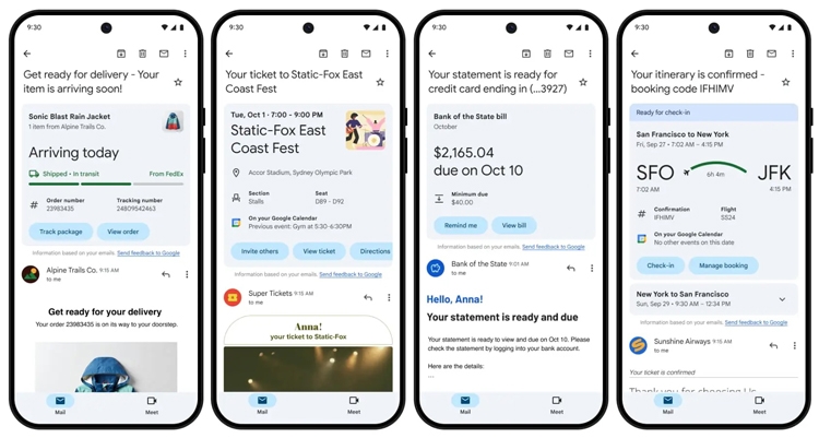Ứng dụng Gmail trên Android hiện hiển thị nhiều thông tin hữu ích hơn từ email