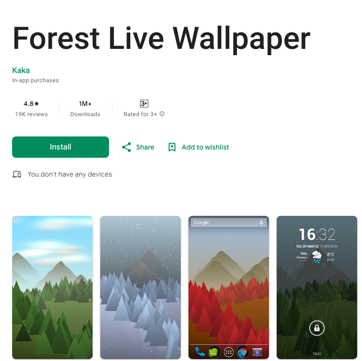 ứng dụng Live Wallpapers cho Android