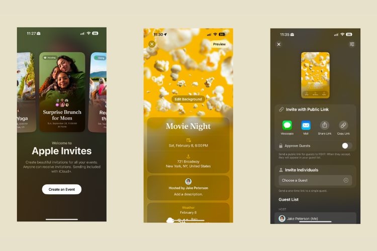 ứng dụng lời mời apple