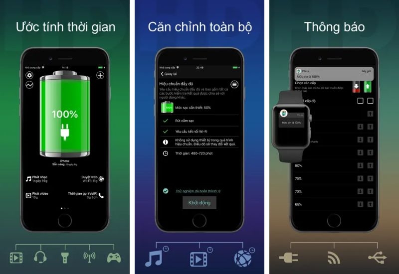 ứng dụng tiết kiệm pin cho iphone - Battery HD+
