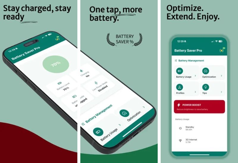 ứng dụng tiết kiệm pin cho iphone - PowerBoost: Tiết Kiệm Pin Pro