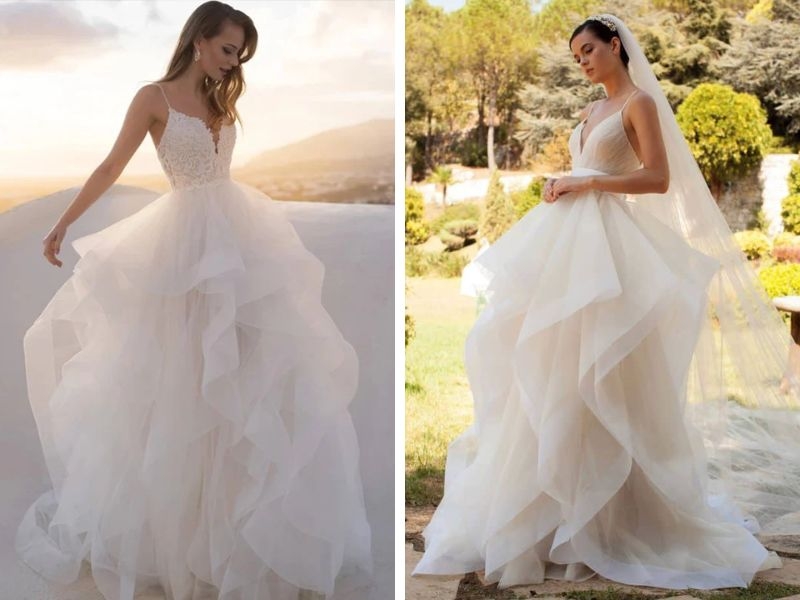 Vải organza may váy cưới