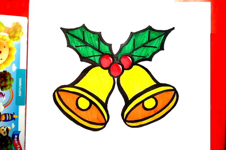 vẽ chuông noel 9