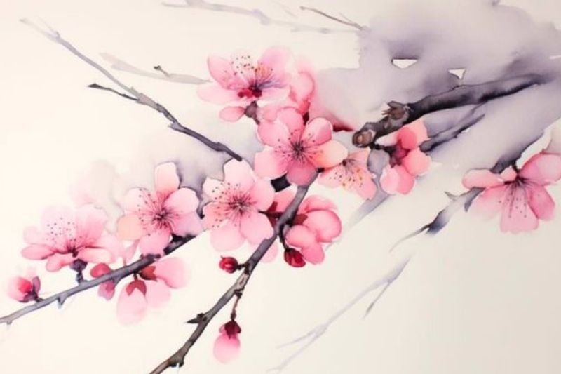 Vẽ hoa anh đào ảnh 20