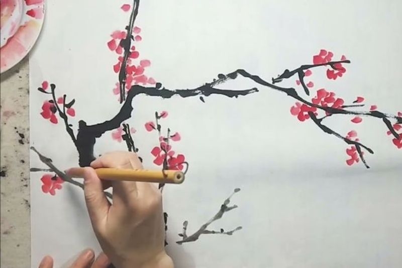 Vẽ hoa anh đào ảnh 23