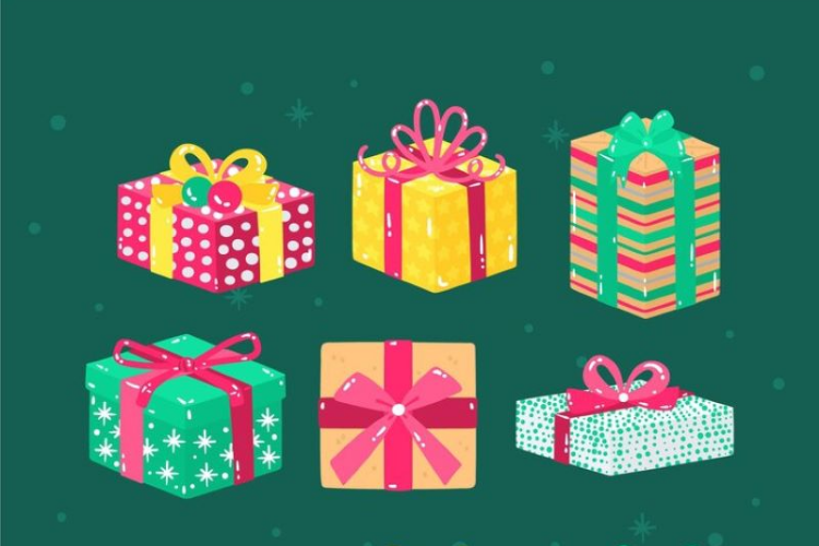 vẽ hộp quà noel 10