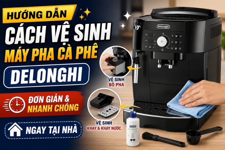 Hướng dẫn cách vệ sinh máy pha cà phê Delonghi đơn giản và nhanh chóng ngay tại nhà