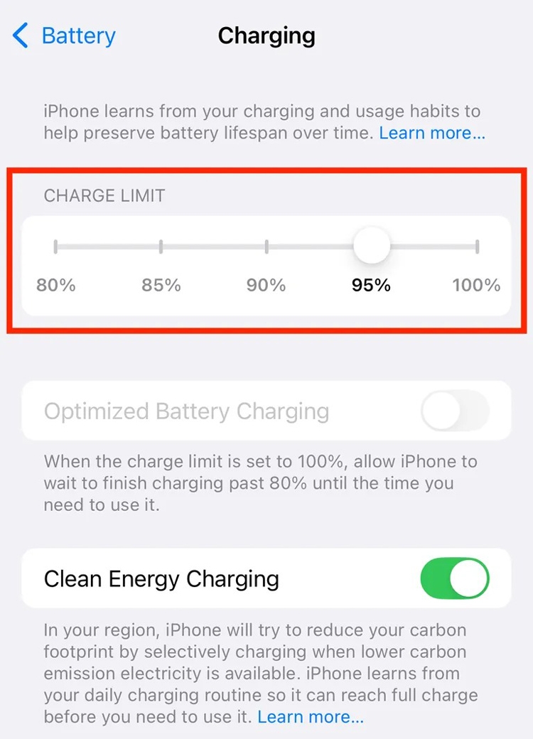 Vì sao bạn chỉ cần sạc iPhone đến 95%