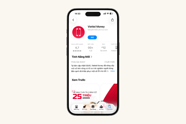 Cài đặt Viettel Money