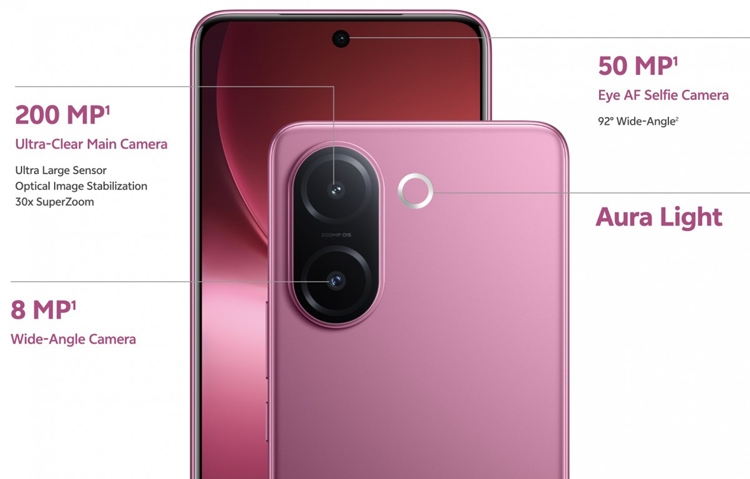 vivo V60e ra mắt: Camera 200MP, pin 6.500mAh, sạc nhanh 90W