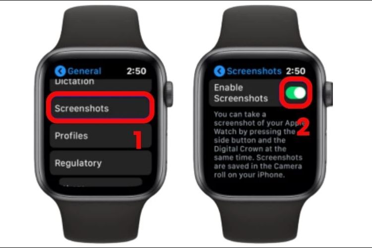vô hiệu hóa screenshot trên Apple Watch 4