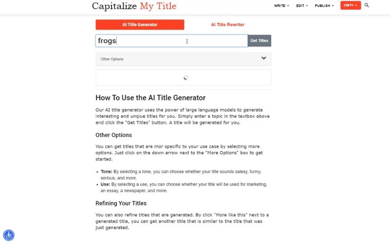 Web sắp xếp từ tiếng Anh - CapitalizeMyTitle.com