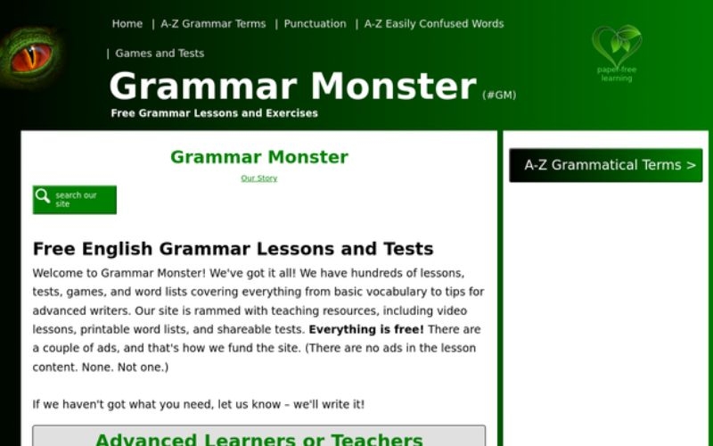Web sắp xếp từ tiếng Anh - Grammar-Monster.com