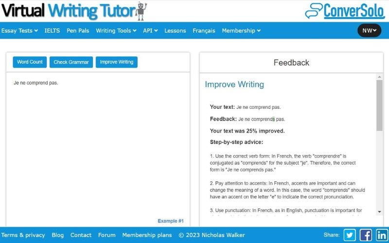 Web sắp xếp từ tiếng Anh - VirtualWritingTutor.com