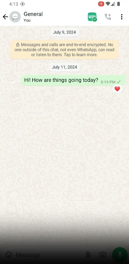 Nhấn hai lần để thả tim trên WhatsApp