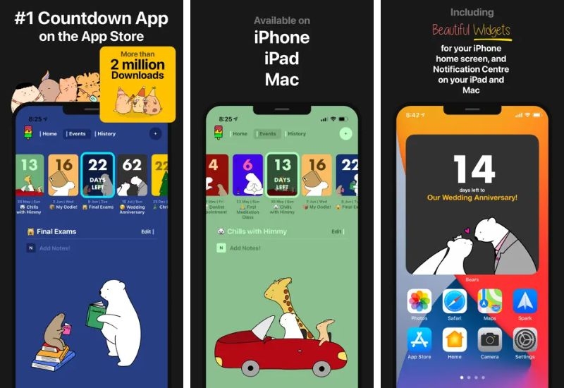 Widget hay nhất cho iphone - Bears Countdown