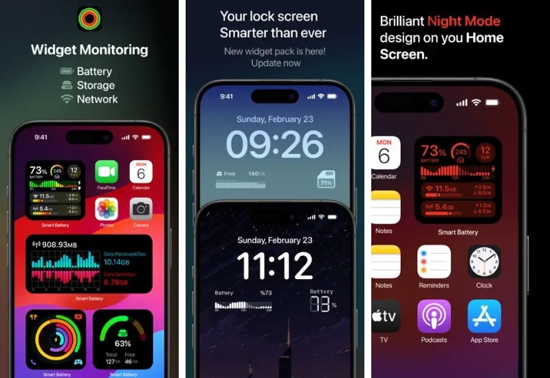 Widget hay nhất cho iphone - Smart Battery Widget
