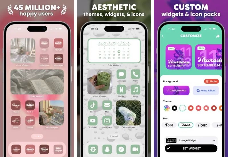 Widget hay nhất cho iphone - Color Widgets