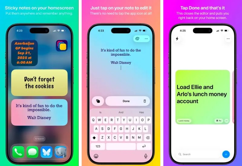 Widget hay nhất cho iphone - Sticky Widgets