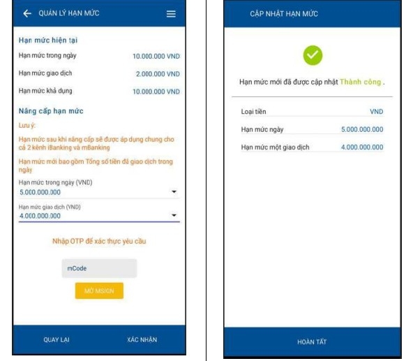 xem hạn mức chuyển tiền Sacombank hình 4