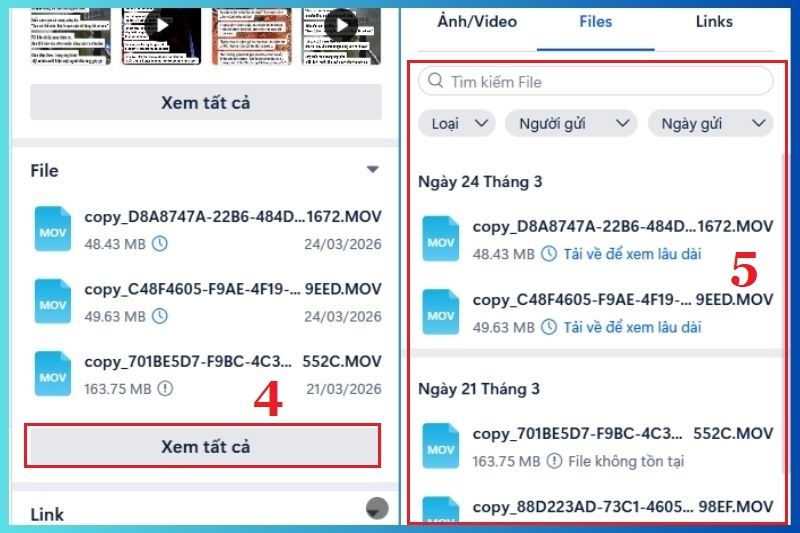 Xem lại hình ảnh, liên kết, file đã gửi qua Zalo ảnh 5