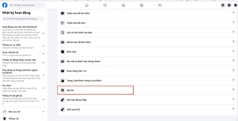 xem tài khoản từ chối lời mời kết bạn trên Facebook - hình 10