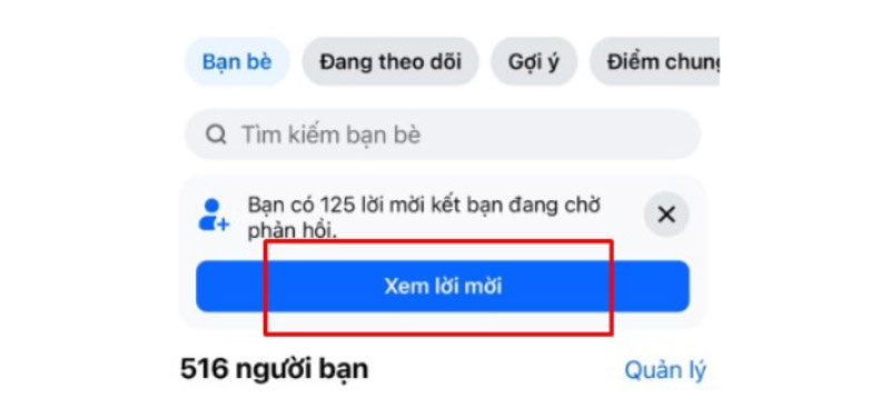 xem tài khoản từ chối lời mời kết bạn trên Facebook - hình 3