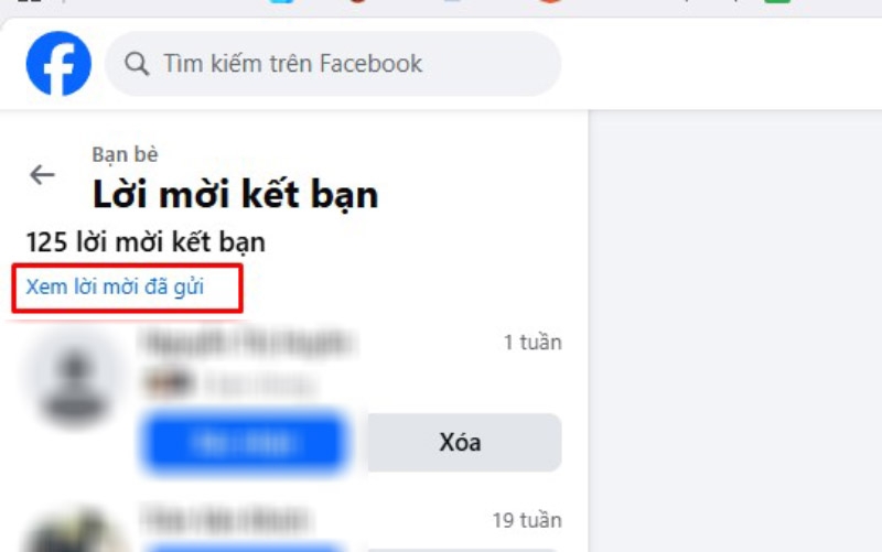 xem tài khoản từ chối lời mời kết bạn trên Facebook - hình 8
