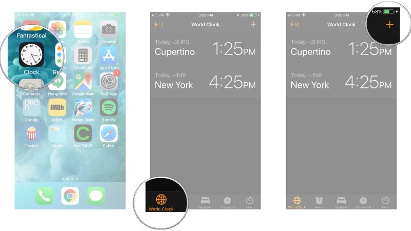Sử dụng ứng dụng World Clock để xem thời gian trên toàn cầu bằng iPhone