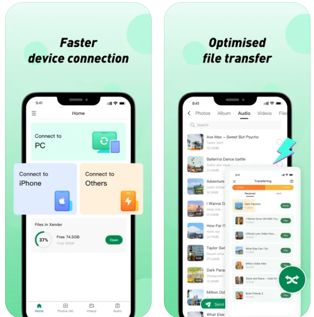 xender truyen file giua cac dien thoai