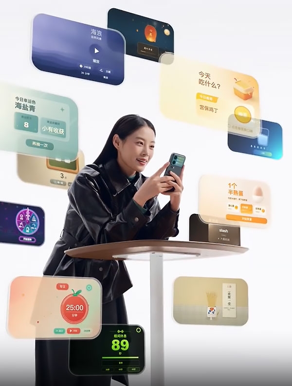 Màn hình phụ trên Xiaomi 18 Pro series hỗ trợ nhiều ứng dụng nhỏ theo nhu cầu.