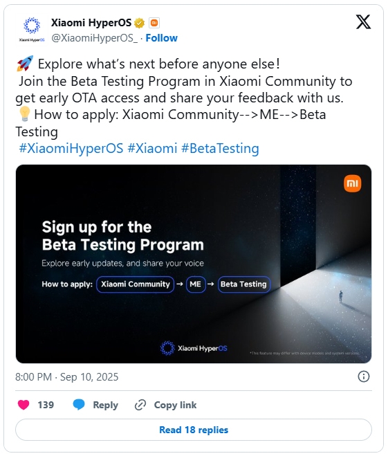 Xiaomi bắt đầu tuyển người thử nghiệm beta cho HyperOS 3 trên toàn cầu