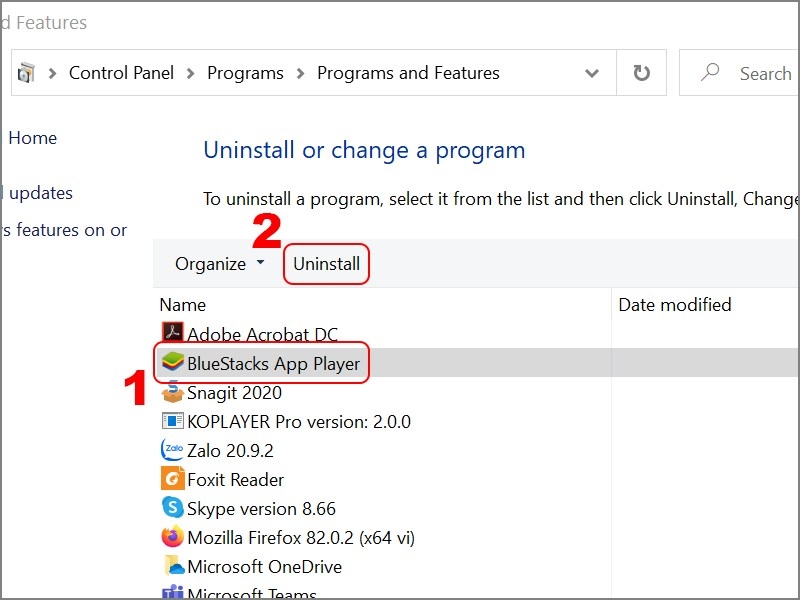 xóa Bluestacks trên máy tính 6