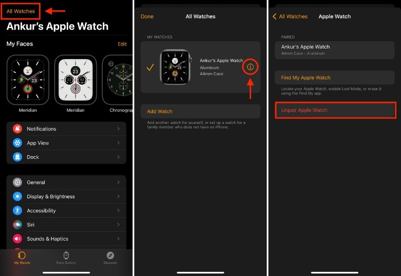 Cách xóa Apple Watch bằng iPhone