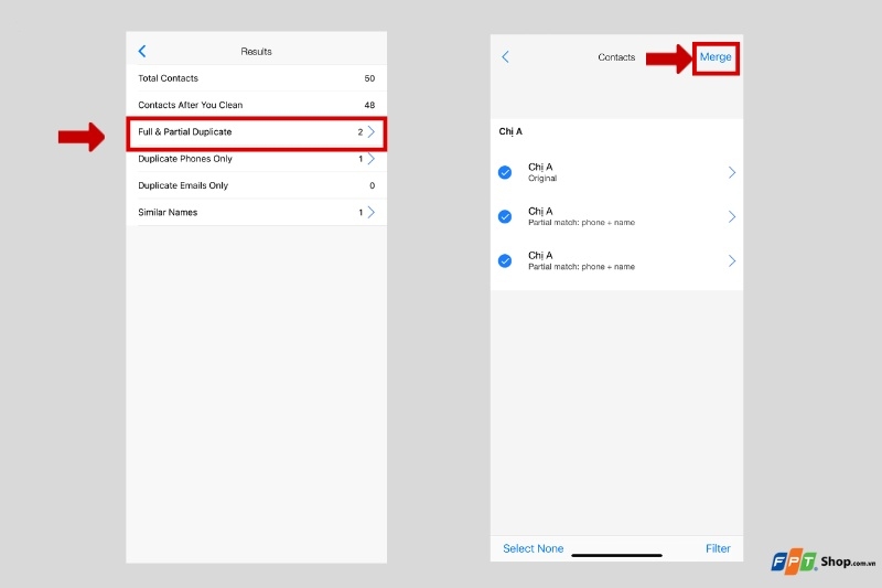 Xoá danh bạ trùng lặp trên iPhone bằng ứng dụng Cleanup Duplicate Contacts