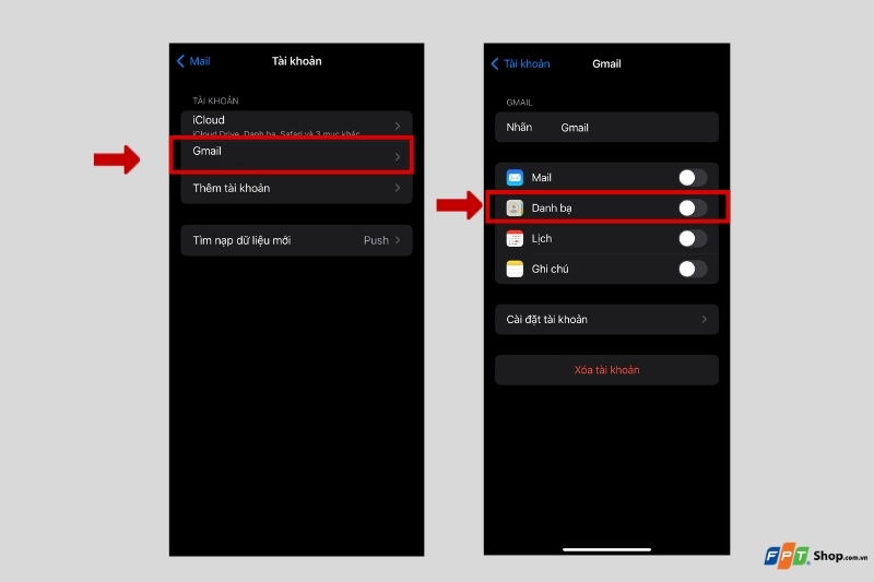 Xoá danh bạ trùng lặp trên iPhone qua Gmail hoặc Outlook 3