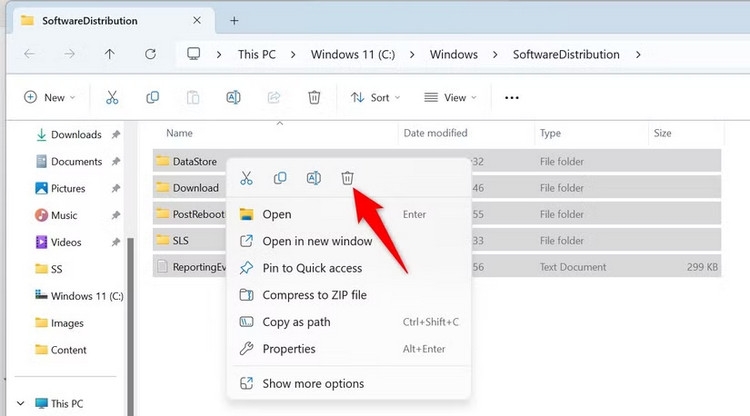 Xóa file update Win 11 - ảnh 10