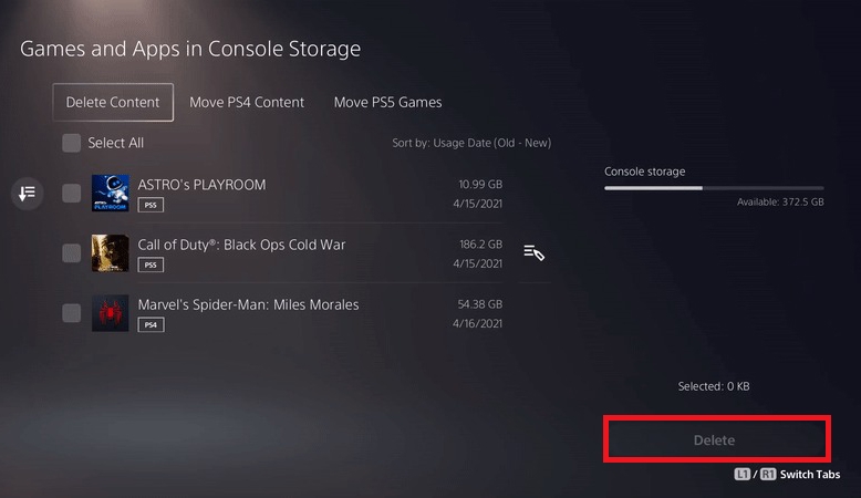 xóa game trên PS5 hình 12